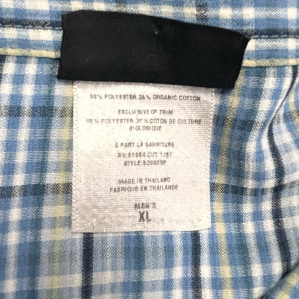 Patagonia Short Sleeve Shirt XL Plaid Blue White - Picture 8 of 8